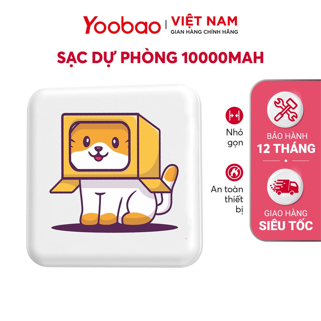 Sạc dự phòng mini dễ thương 10000mAh Yoobao M4 mini - Sạc đồng thời 2 cổng - Bảo hành 12 tháng