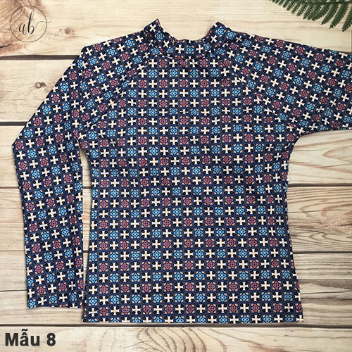 Áo bơi nữ lẻ dài tay, croptop tay dài kín đáo, có lót ngực, Mẫu 1- 12 (Freesize 40 - 60kg)