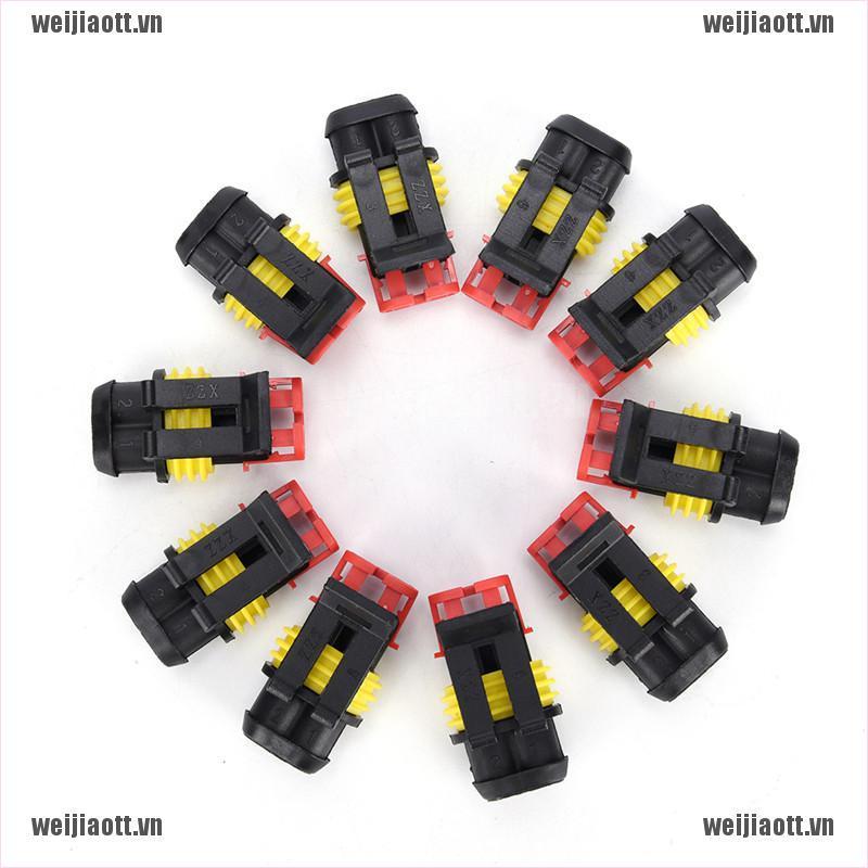 Bộ 10 Đầu Nối 2 Pin Chống Thấm Nước Cho Xe Ô Tô