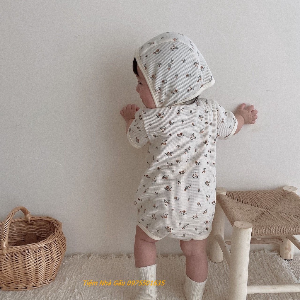 Body Hoa Nhí Cộc Tay Cotton Thông Hơi Phong Cách Hàn Quốc Cho Bé Trai/Bé Gái 4-14kg Hàng Cao Cấp