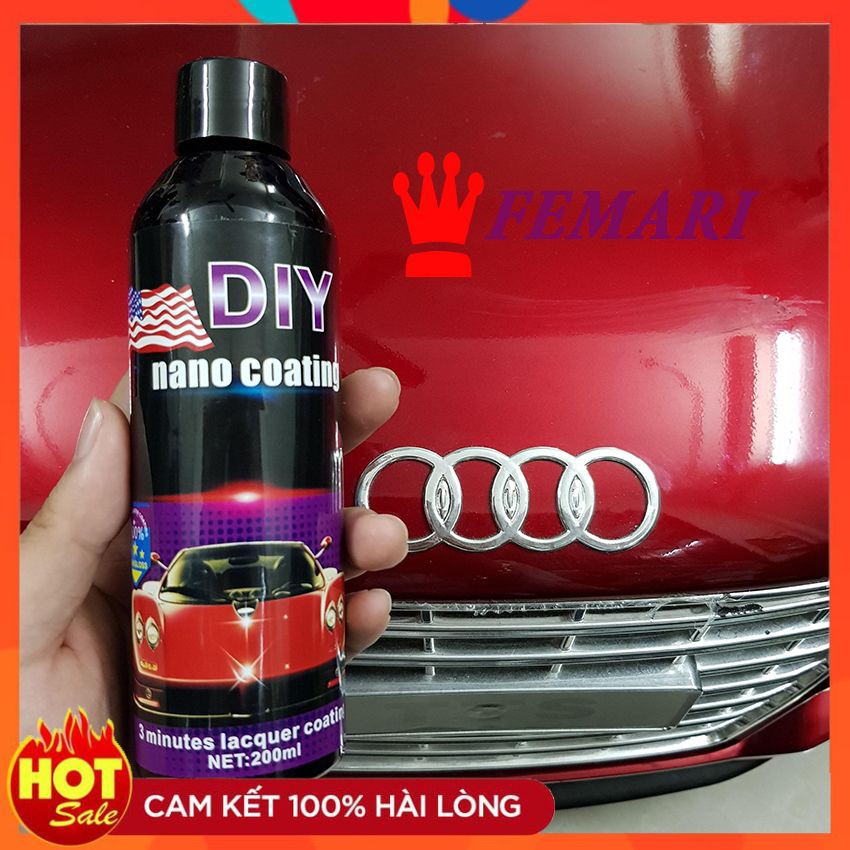 3 Chai Xịt Phủ Nano Ô TÔ Chống Nước DIY Nano Coating 200 ml Công Nghệ Mỹ Nhập Khẩu