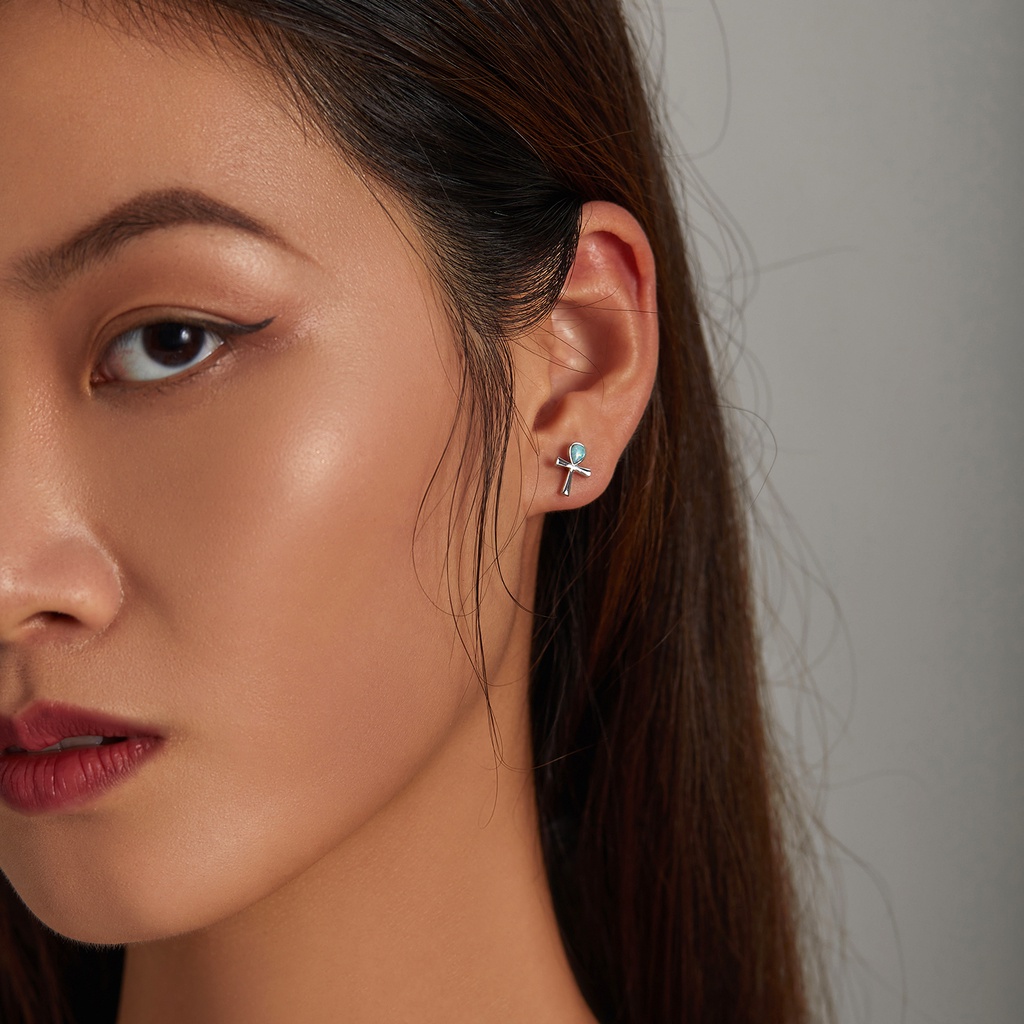 Bamoer Vòng cổ bạc 925 Mặt Thánh Giá Và Đôi Mắt Thần Thánh Phong Cách Vintage Lãng Mạn Cho Nữ