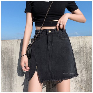 Váy Jeans xẻ chất dày kèm khoá ngôi sao