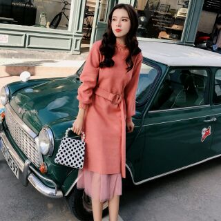 Váy len kiểu dáng Hàn Quốc Thu Đông 2019