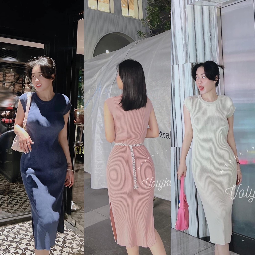 Đầm len xẻ tay con TL