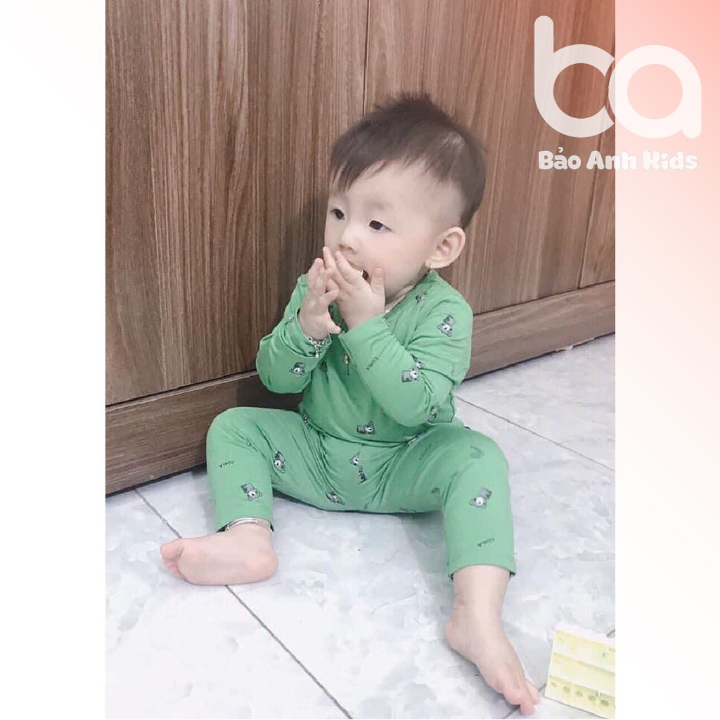 Bộ Đồ Cho Bé Trai Bé Gái Dài Tay Chất Thun Lạnh Mềm Mịn Họa Tiết Panda, Bộ Quần Áo Cho Bé Mặc Nhà - TDLCPAND