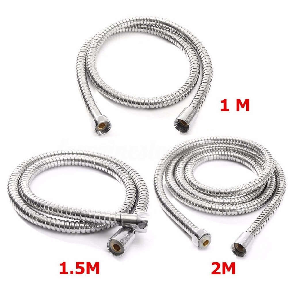 Gztml 1m/1.5m/2m Stainless Steel Bathroom 1/2'' Water Pipe Flexible Shower Head Hose