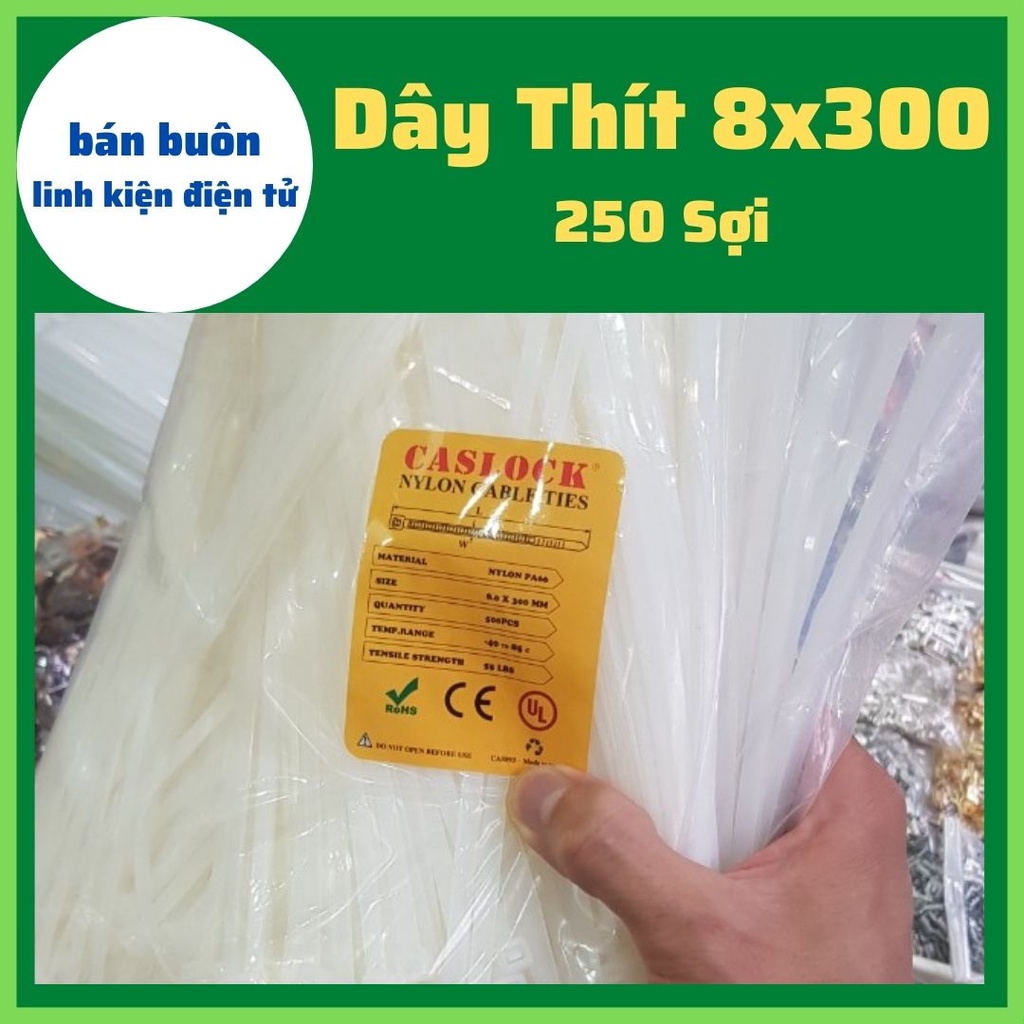 250 Dây rút nhựa 30cm, dây rút, dây rút nhựa, dây thít [Đủ loại kích thước] loại 8x300mm