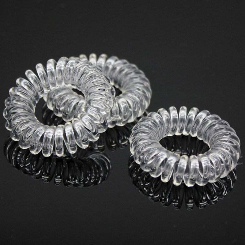 Dây buộc tóc dạng dây điện thoại màu kẹo trong suốt cho nữ
