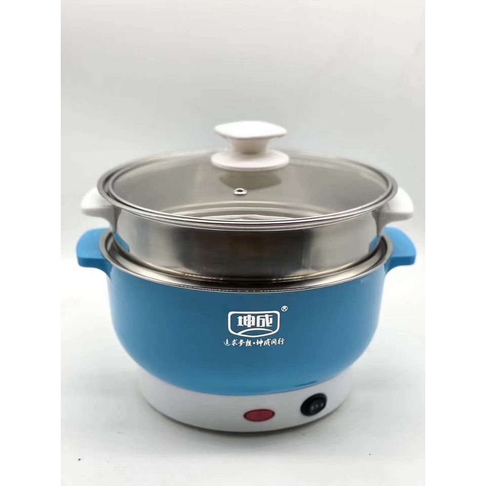 Nồi Lẩu Mini Cắm Điện Đa Năng Lớp Chống Dính 28cm nấu Lẩu, hấp, chiên, rán, xào, luộc, hầm, om