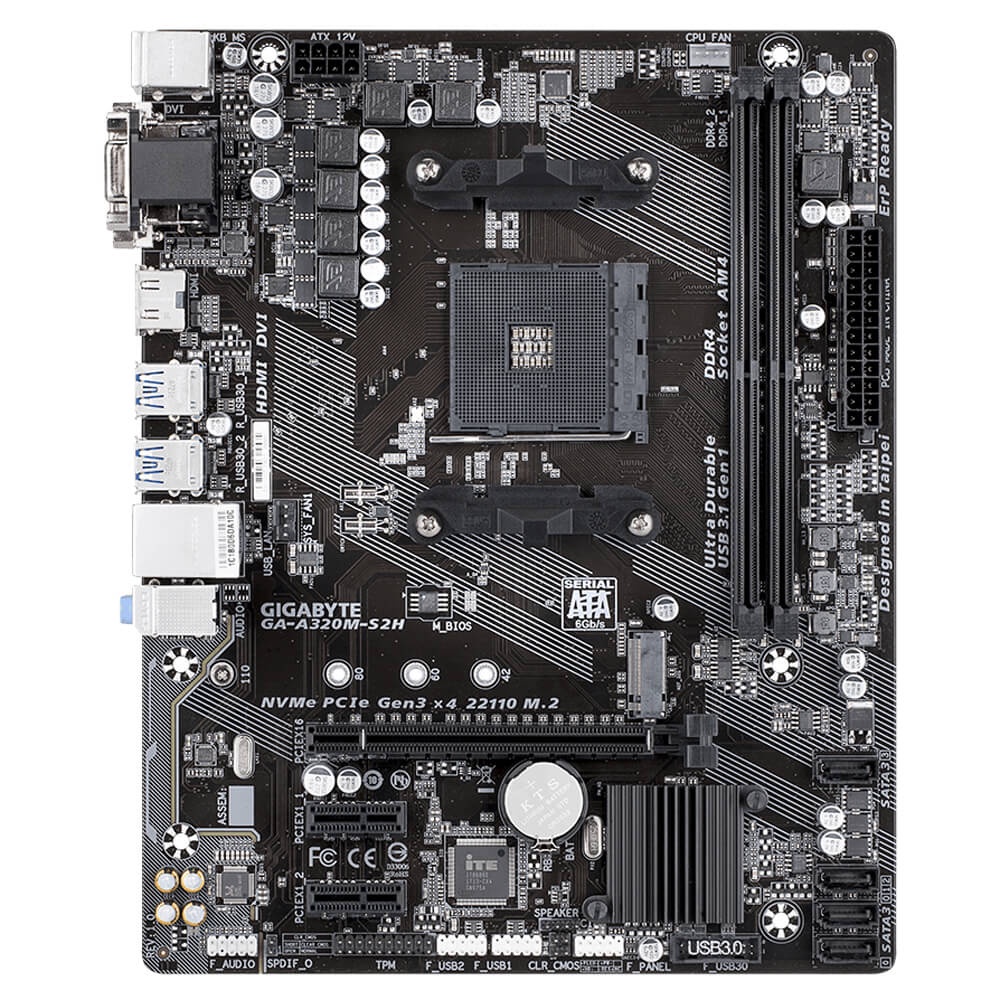 Bo mạch chủ GIGABYTE GA-A320M-S2H qua sử dụng. Mainboard GIGABYTE A320M-S2H Socket AM4 cũ