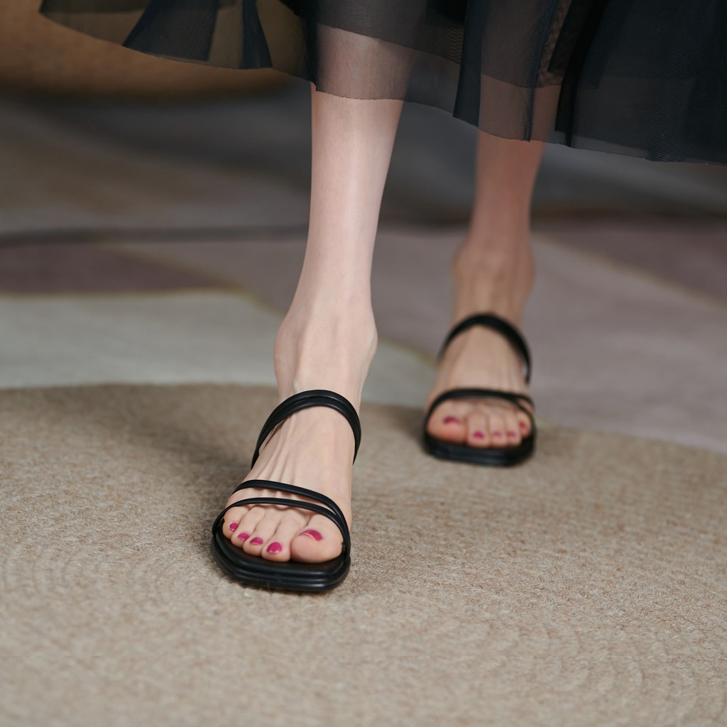 Giày cao gót nữ 3 cm đế bằng bền đẹp HEAKOS