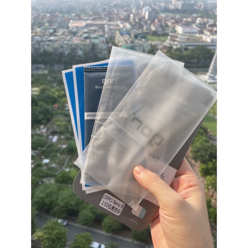 Bộ 2 dán kính cường lực Gor cho Oppo Reno 8 trong suốt vát cạnh cảm ứng siêu nhậy