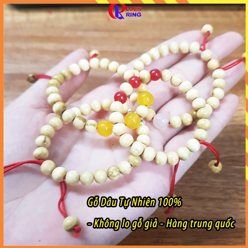 Vòng tay dâu tằm cho bé sơ sinh mix bi bạc đem lại bình an may mắn tránh gió đổ mồ hôi trộm - Luck Ring