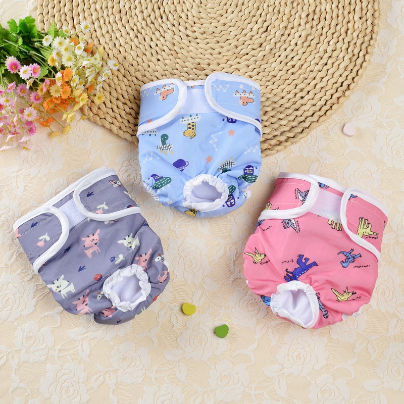 Quần Lót Sinh Lý Chống Thấm Nước Tái Sử Dụng Được In Hình Dễ Thương Cho Cún Cưng 27 Cái