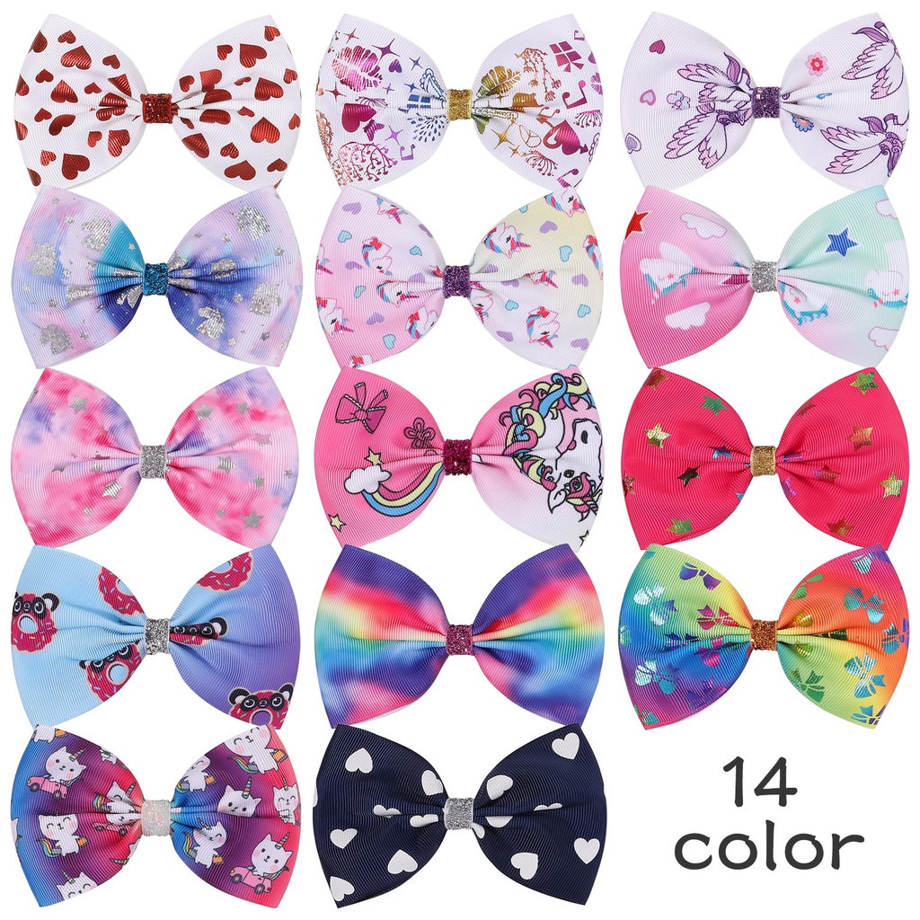 Kẹp tóc KIDSBOWS phối nơ tùy chọn màu sắc xinh xắn cho bé gái