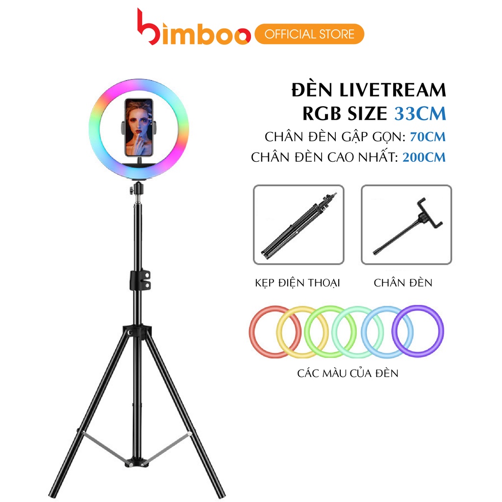 Đèn led livestream Bimboo RGB nhiều chế độ sáng