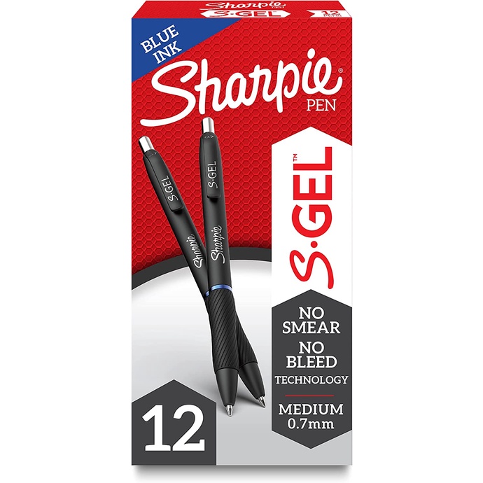 Bút bi nước viết Gel nét siêu đẹp Sharpie S-Gel, Gel Pens, Cỡ ngòi 0.7mm, 1 cây màu xanh dương
