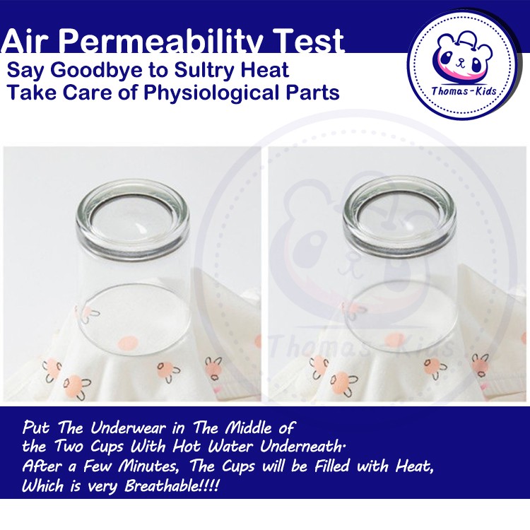 Set 2 quần lót Boxer vải Cotton cho bé gái 15-50kg