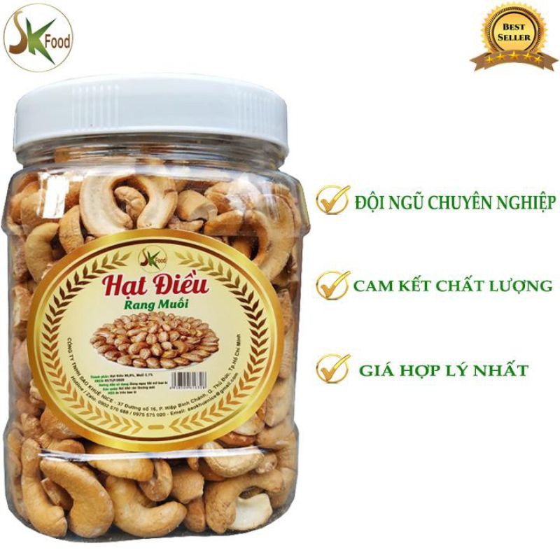 1KG HẠT ĐIỀU VỠ LOẠI NGON SK FOOD HSD 6 THÁNG-COMBO 2 HŨ 500G