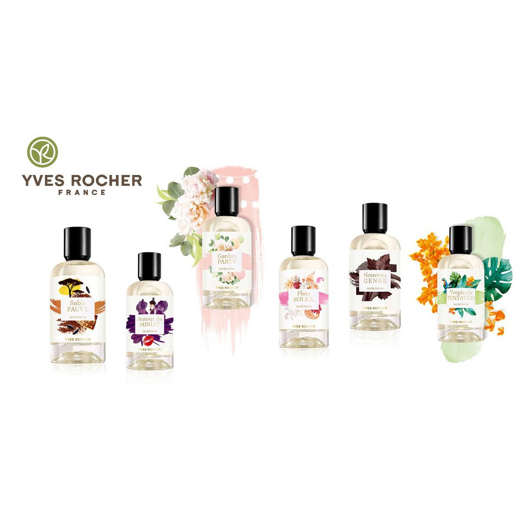 Nước hoa Yves Rocher Eau de Parfum Sel d'Azur, Autour de Minuit, Garden Party, Plein Soleil – Made in France