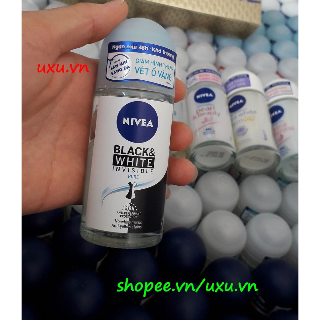 Lăn Khử Mùi Nữ 50Ml Nivea Ngăn Vệt Ố Vàng (Black & White), Với uxu.vn Tất Cả Là Chính Hãng.