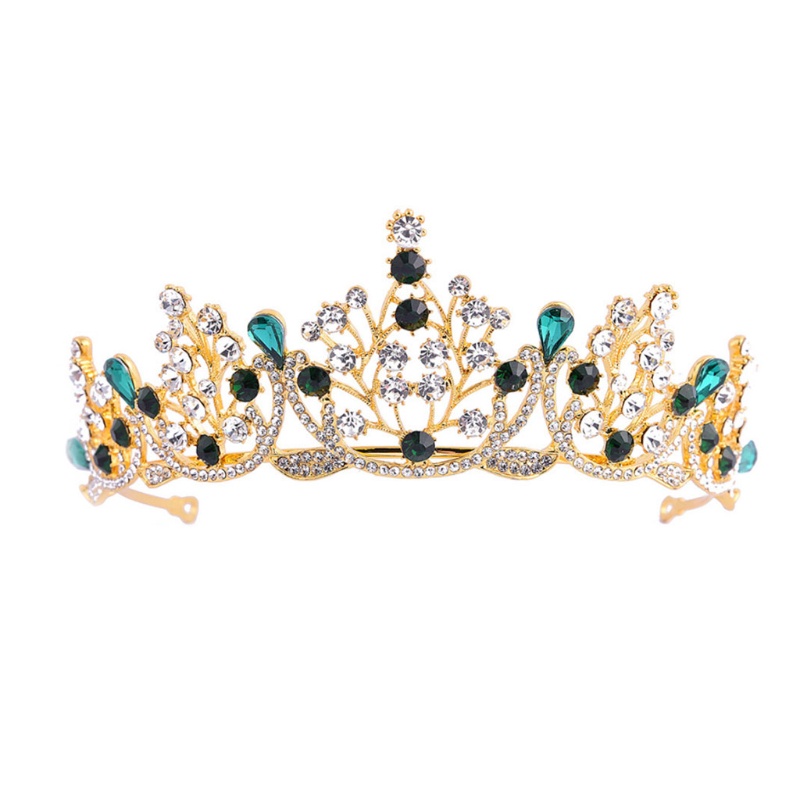 Vương Miện Cài Tóc Đính Đá Sang Trọng Phong Cách Vintage Cho Cô Dâu