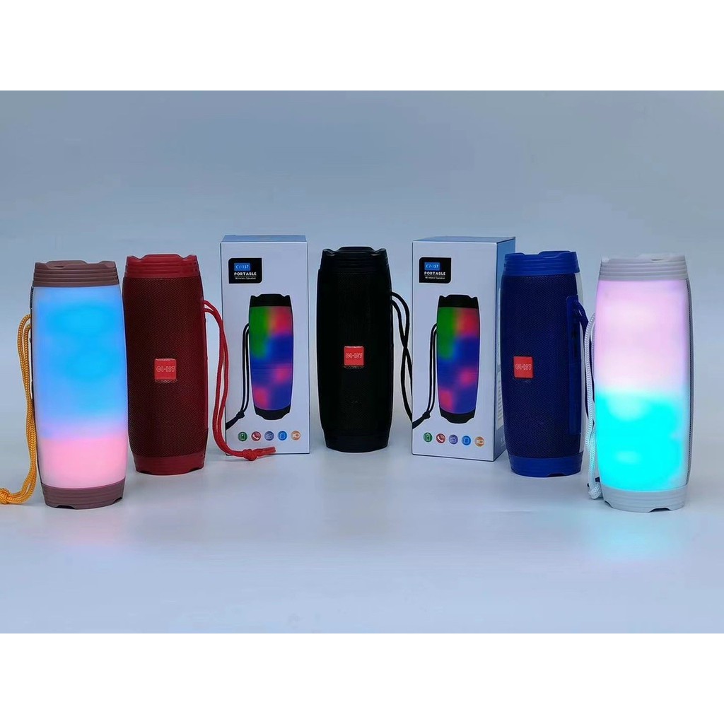 Loa bluetooth giá rẻ mini nghe nhạc CL157 vỏ nhôm có đèn Led 7 màu nhấp nháy theo nhạc hỗ trợ USB FM