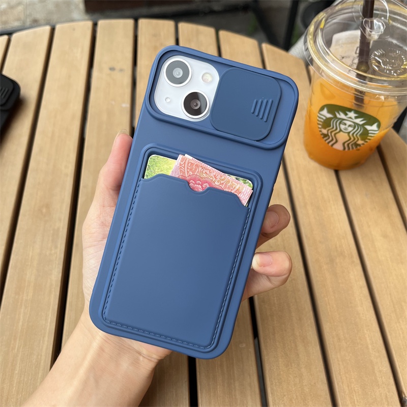 Ốp Điện Thoại Mềm Có Ngăn Đựng Thẻ Cho iPhone 14 Pro Max 13 12 11 Pro Max X XR XS Max 6 6S 7 8 Plus SE2