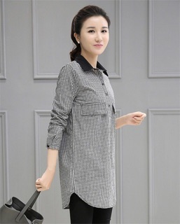 ÁO CARO CỔ SƠ MI ĐEN HN2577