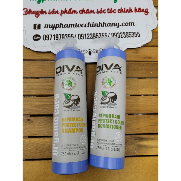 DẦU GỘI XẢ DIVA PHỤC HỒI VÀ BẢO VỆ MÀU NHUỘM 500ml - 750ML (MẪU MỚI NHẤT)