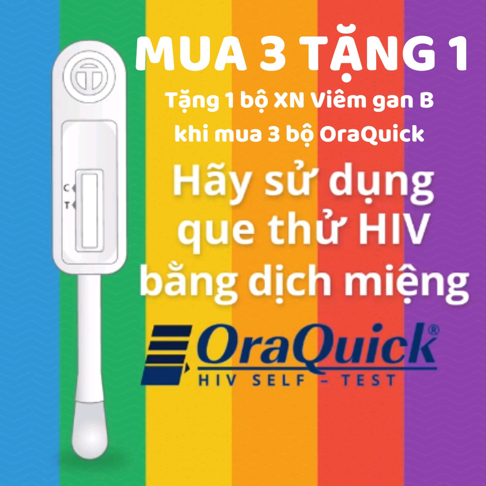 {Mua 3 tặng 1} Bộ xét nghiệm HIV tại nhà dễ làm, độ chính xác cao OraQuick (Tặng 1 bộ XN Viêm gan B khi mua 3 bộ)