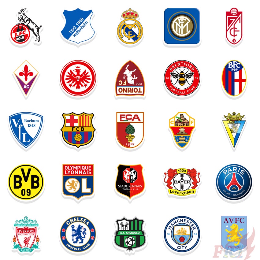 Bộ 100 Cái/Bộ ❉ Miếng Dán Logo Câu Lạc Bộ Bóng Đá Và Superstar ❉ Sticker Dán Tường Chống Thấm Nước Thời Trang
