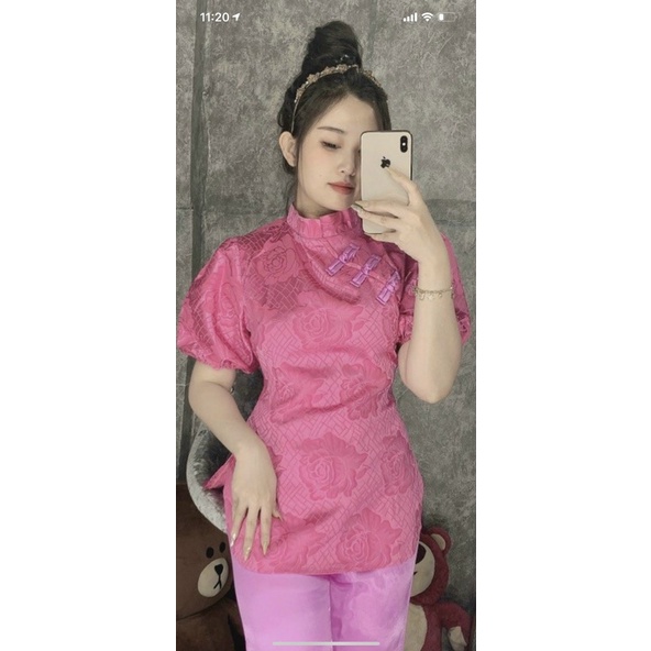 Đồ Lam Đi Chùa # Sẫm Gấm Cách Điệu# Quần Áo Nữ