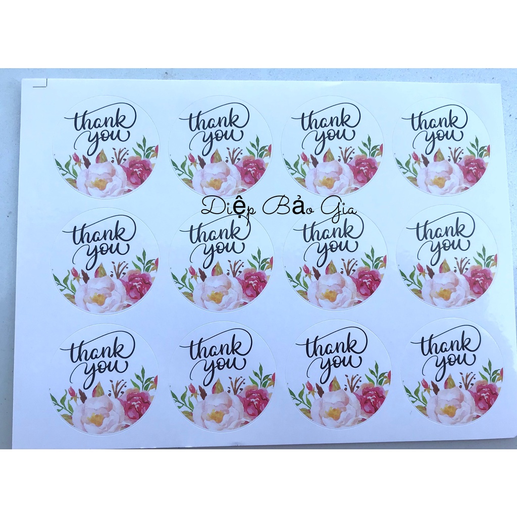 Tem/sticker dán hộp bánh Thankyou T13