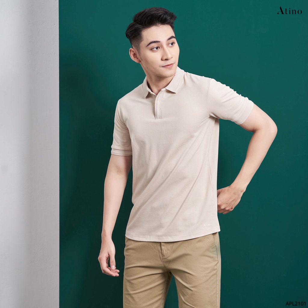 Áo Polo Nam ATINO thanh lịch vải cá sấu Cotton cao cấp thoáng mát trẻ trung form regular APL2101