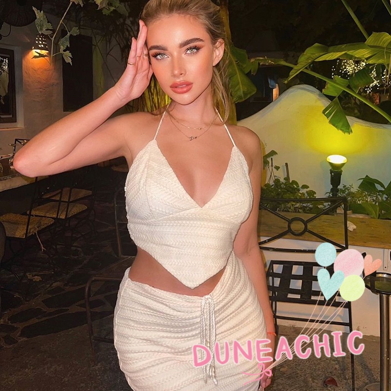 Set Áo Lửng 2 Dây + Chân Váy Bút Chì Quyến Rũ Dành Cho Nữ