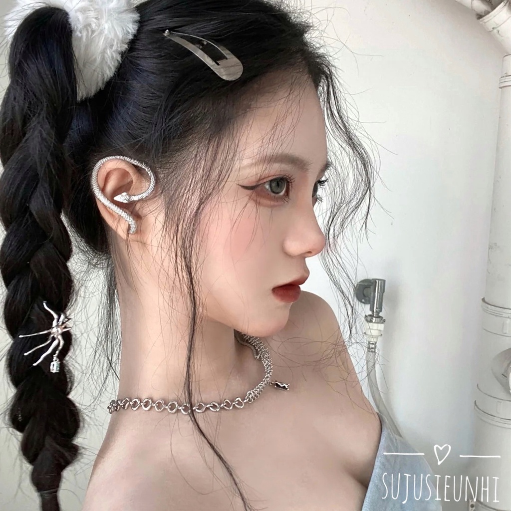 Khuyên tai rắn unisex small snake earing phong cách cool ngầu