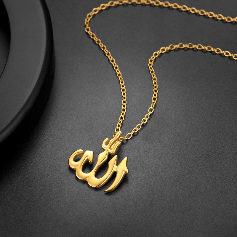Vòng cổ Mặt Allah Allah Bằng Thép Không Gỉ Thời Trang