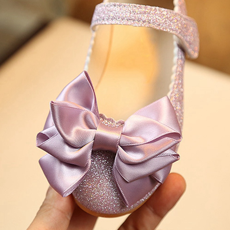 Giày Công Chúa Bằng Da Họa Tiết Hoa Đính Kim Tuyến Lấp Lánh Thời Trang Hàn Quốc Cho Bé Gái 1-10 Tuổi