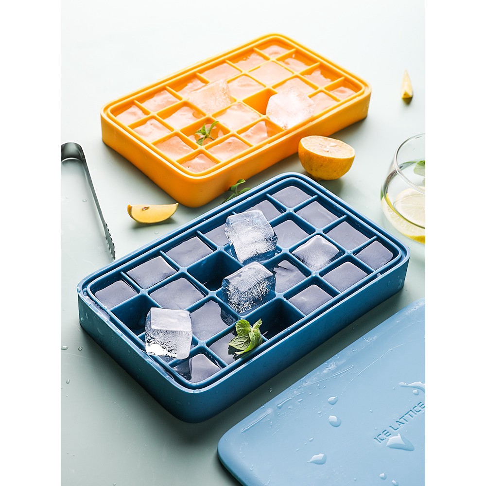 Khuôn tự làm đá viên SWEEJAR bằng silicon 24 ngăn có nắp đậy tiện dụng