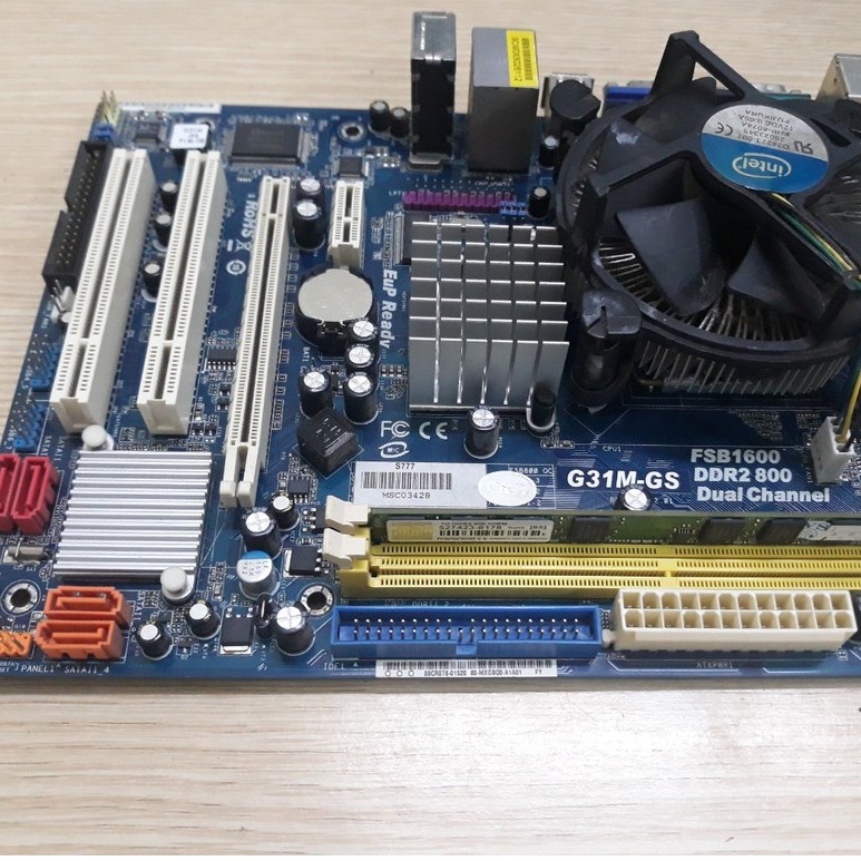 Combo main Asrock G31 + ram 2gb + CPU E5300 + Quạt +Fe