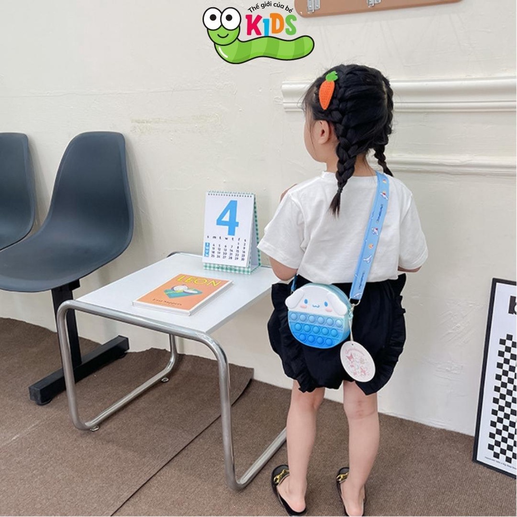 Túi POPIT đeo chéo nhiều mẫu cho bé chất liệu silicon bóp bong bóng giảm căng thẳng giải trí - TÚI NHIỀU MẪU nhỏ