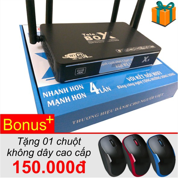 Android box Telebox X5 Kara - Tặng chuột không dây cao cấp