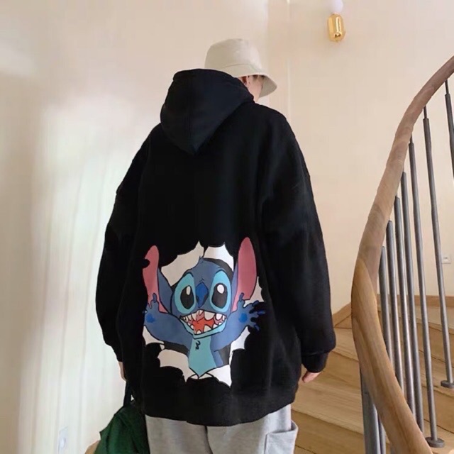 Áo hoodie unisex form rộng có bigsize đến hơn 100kg stitch nỉ bông dày mịn