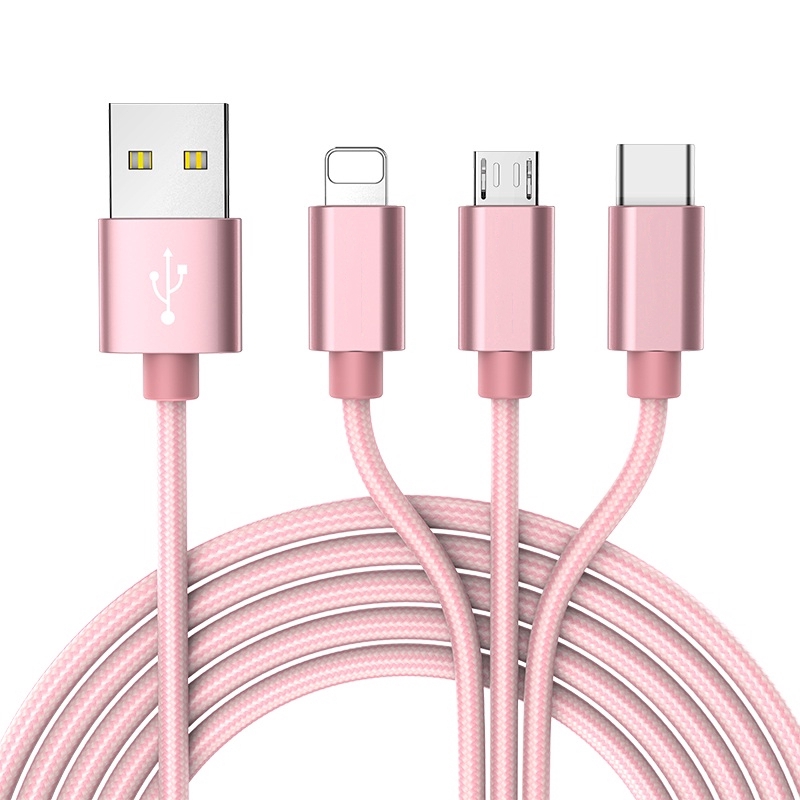 Cáp sạc nhanh 3 trong 1 cổng micro USB typeC Android cho Samsung/ Xiaomi