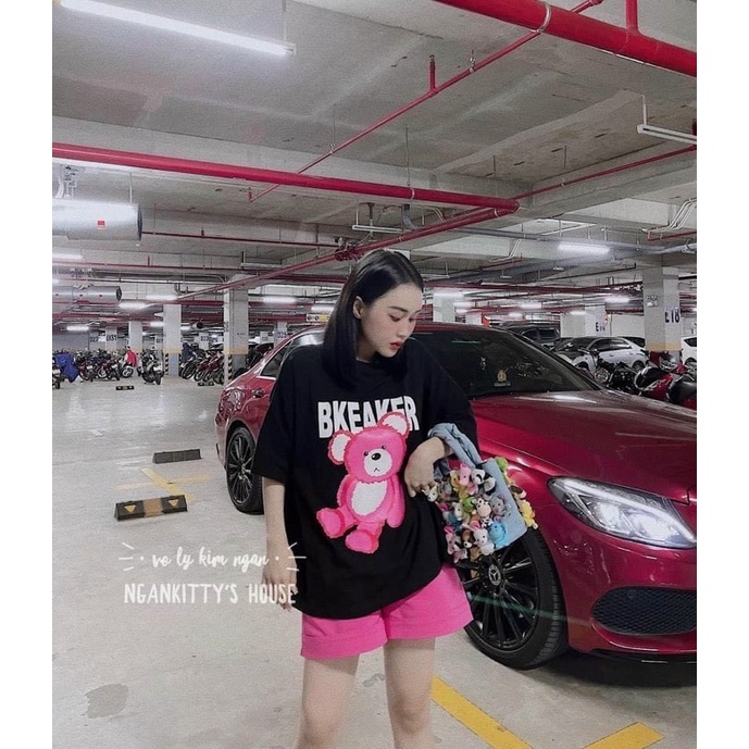 sét áo thun đen+ quần hồng bigsize 55kg-95kg❤️❤️