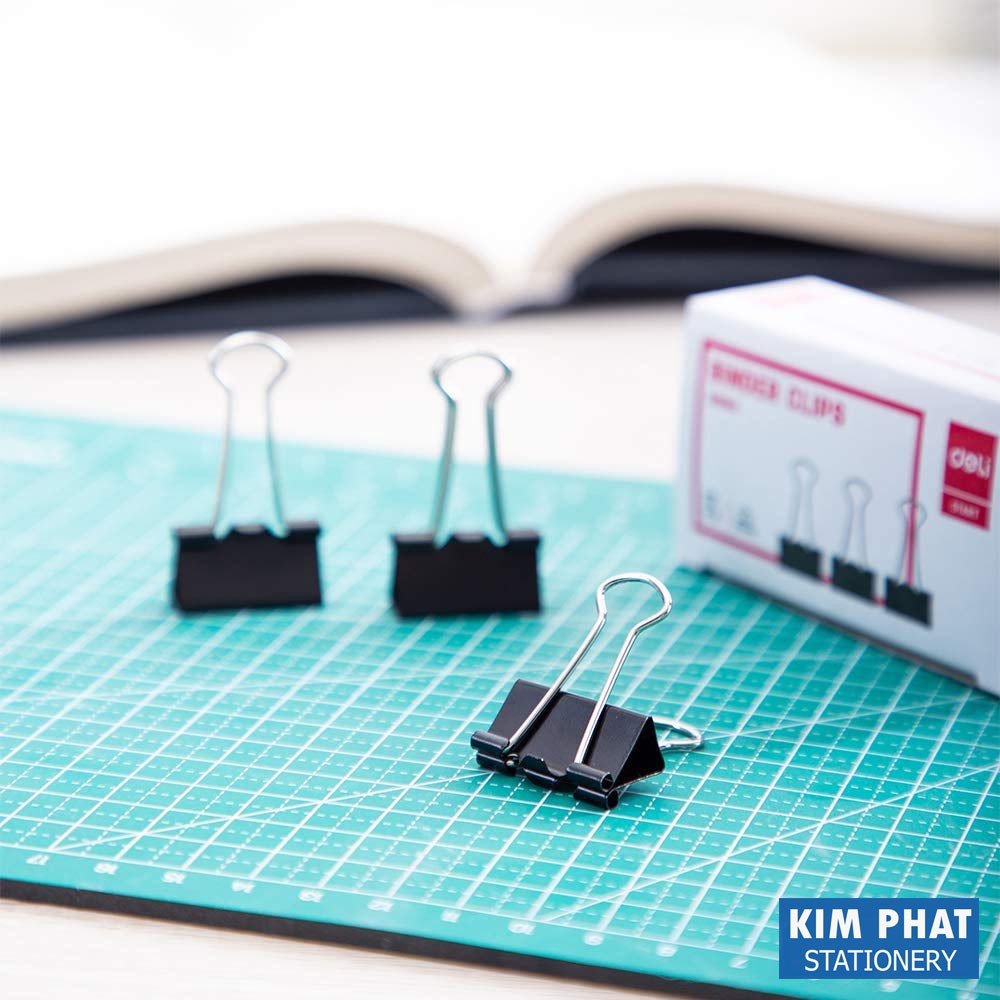 Kẹp bướm sắt đen Deli 15/19/25/32 mm