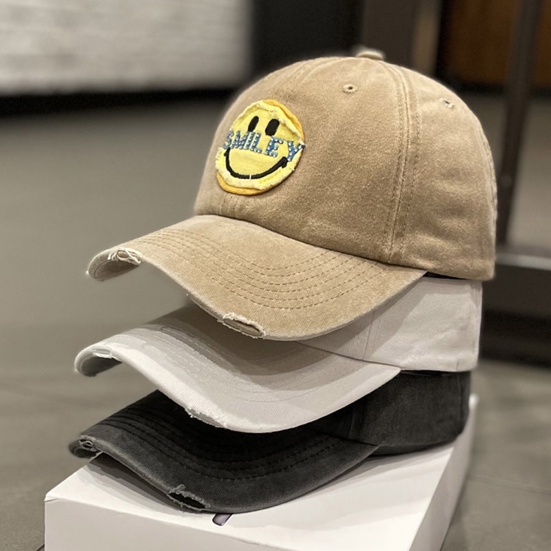 Nón Lưỡi Trai Họa Tiết Mặt Cười Dễ Thương Phong Cách Hàn Quốc 2022