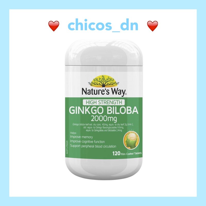 Bổ não Nature’s Way Ginkgo Biloba 2000MG 120 viên